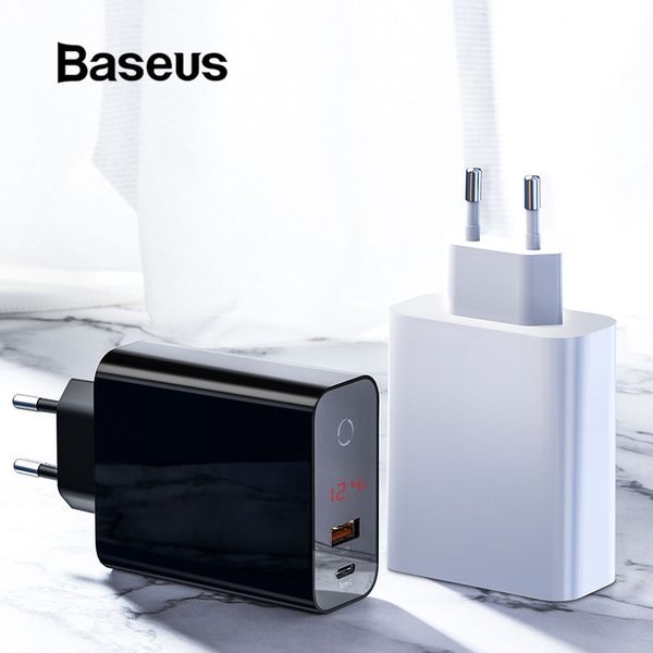 

baseus 45w quick charge 4.0 3.0 usb charger for iphone xr x xs usb type c pd3.0 5a fast charging charger for huawei wall charger