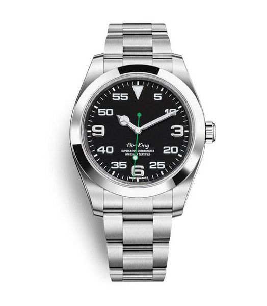 

2020the selling gentleman luxury watch airking series 40mm sapphire stainless steel watchband 116900 automatic waterproof men's watch, Slivery;brown