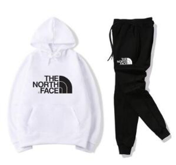 

Мужская одежда Дизайнер Северная Толстовка Брюки Спортивные костюмы Черный Белы