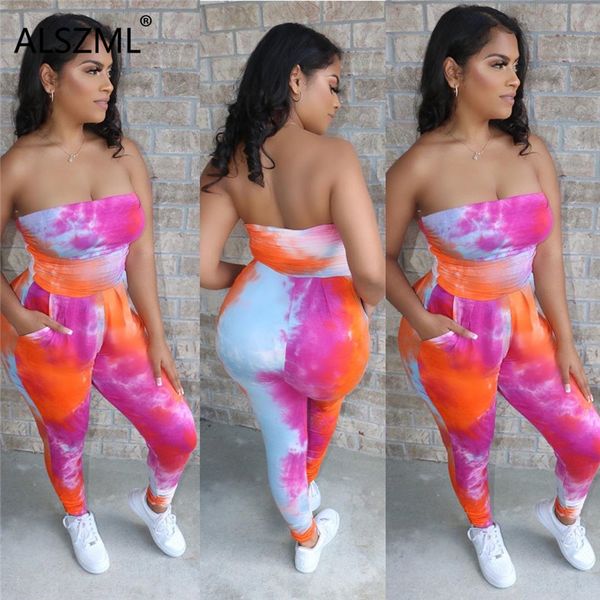 

rainbow color print high waist pencil long jumpsuit high street casual women pocket romper female overalls, Black;white