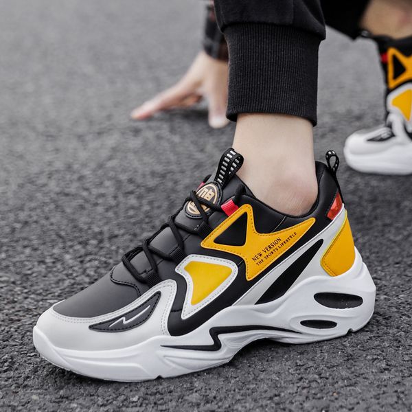 

olome 2020 winter men's casual shoes zapatos casuales wear resistant non-slip men's fashion sneakers outdoor walk shoes, Black