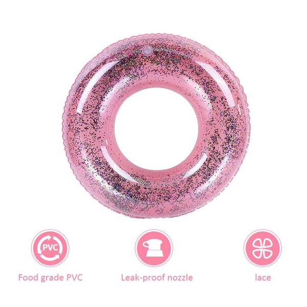 

inflatable sequin transparent inflatable circle children swim ring swimming pool inflatable float kids pool party life vest bu
