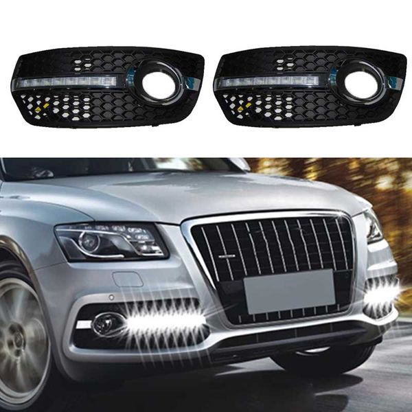 

2pcs car styling drl for q5 2010 2011 2012 2013 daytime running light led abs auto fog light cover 6000k white