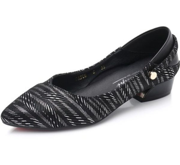 

new summer shallow women pumps pointed toe genuine leather women shoes square heels dress shoes comfortable, Black