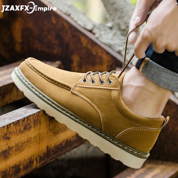 Men Casual Leather Shoes Lace Up Comfortable Mens Shoes Work