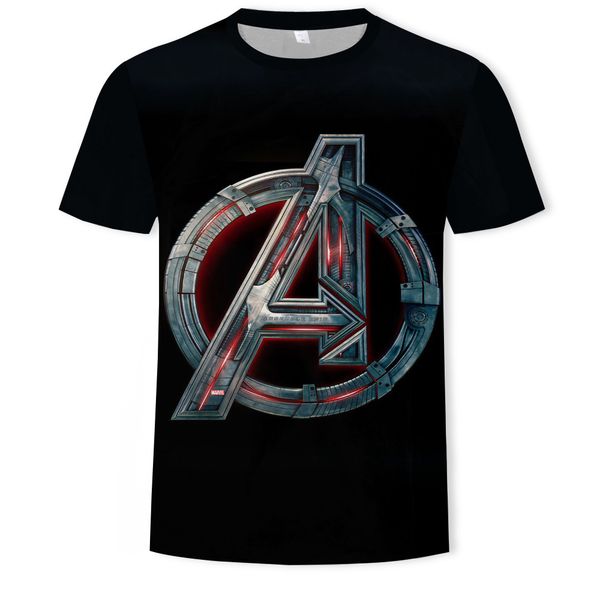 

mens designer avengers 3d digital printed round collar t-shirt, White;black