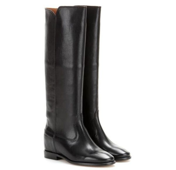 

perfect design new shoes isabel chess leather boots paris street style fashion marant black leather concealed wedge riding boots