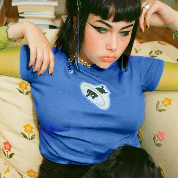 

cotton o-neck short sleeve print women fashion club party streetwear holiday female t-shirts 2020 summer, White