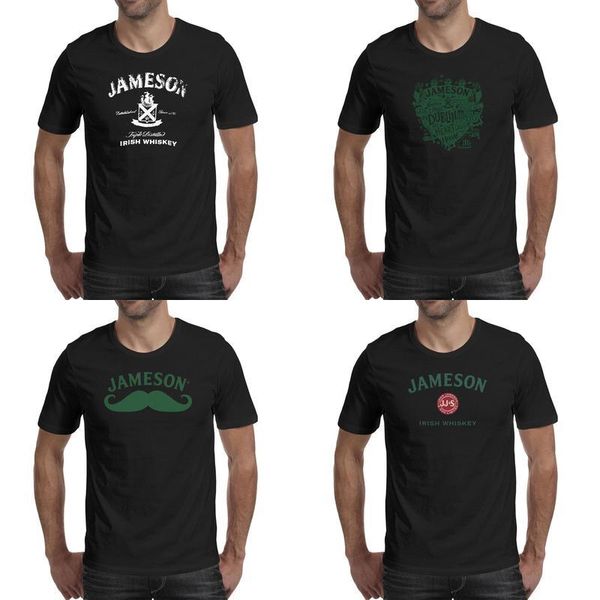 

mens jameson irish whiskey logo fashion t shirt design cool cotton shirts humorous short sleeve, White;black