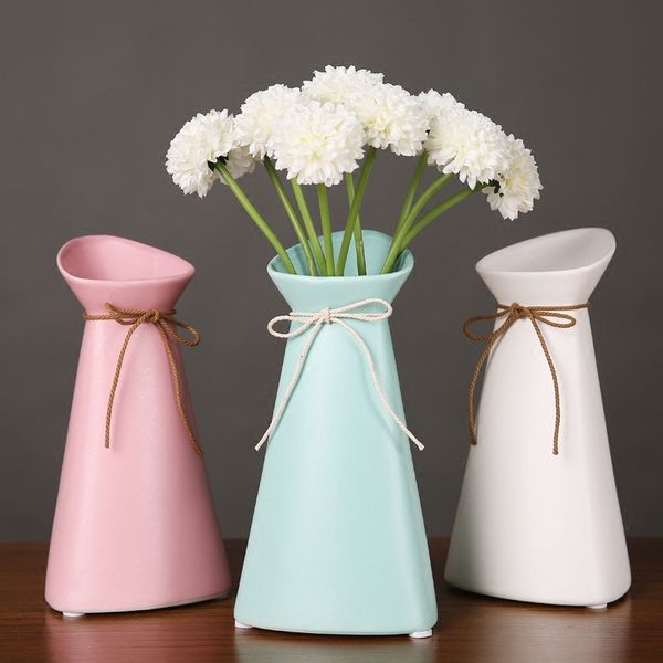 

handmade ceramic dried flower vase cute candy color flower vase tabledecoration home nordic decorative vases gift