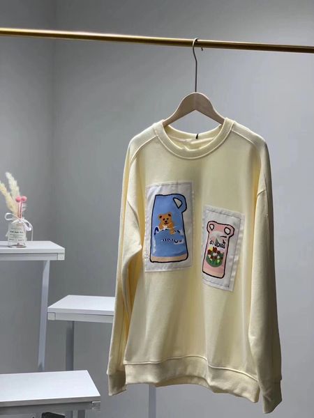 

designer men's women's hoodie fashion casual brand sweatshirt pullover beige bottle hoodie sweatshirt cotton belnsd size s m, Black