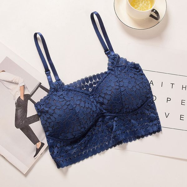 

wireless padded seamless bra padded bras women floral lace bralette lingerie underwear new, Red;black
