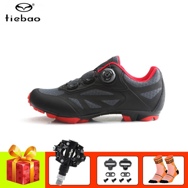 

tiebao mountain bike shoes sapatilha ciclismo mtb spd pedals self-locking breathable superstar riding racing bicycle sneakers, Black