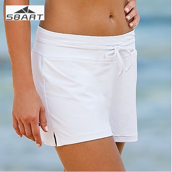 

sbart 2018 new women swim trunks summer beach short ladies swimming shorts lycra swimwear women's swimsuit black white blue