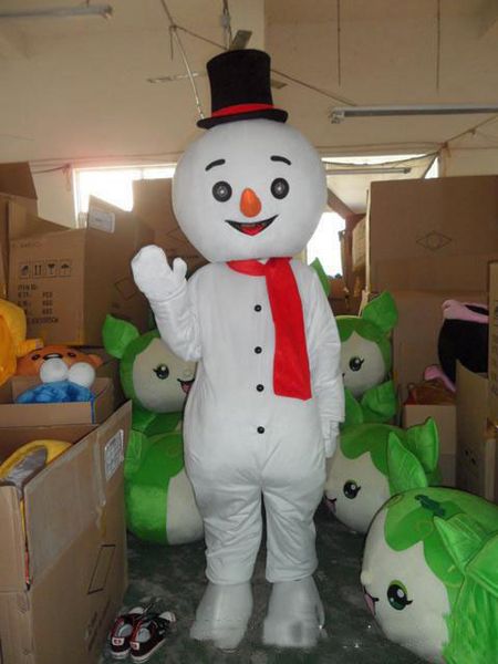 

2019 discount factory sale size snowman mascot costume white xmas winter mascot snowman carnival party cosply mascotte, Red;yellow