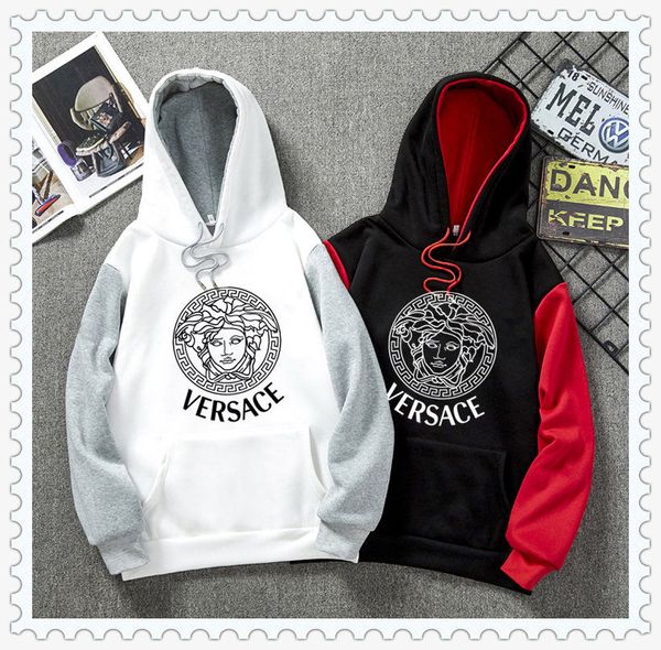 

мужская мода дизайнер свитер мужской бренд длинного рукав балахон свитер с длинным рукавом толстовка роскошной бренд письма вышивки hoodie, White;black