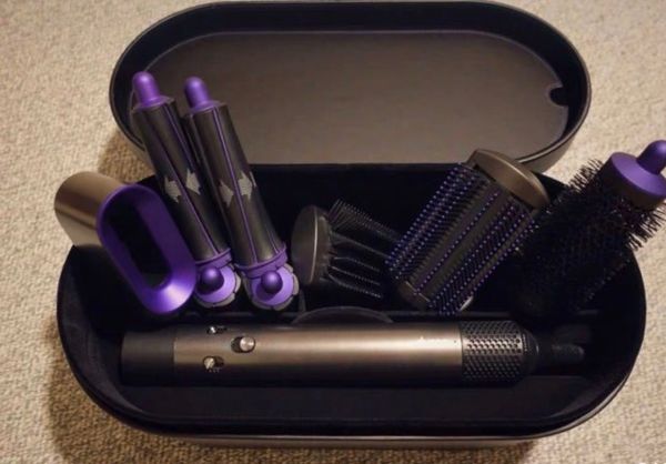 

New dy onairwrapy h 01 purple multi function tyling hair curler hair dryer volume traight dual u e negative ion hair comb