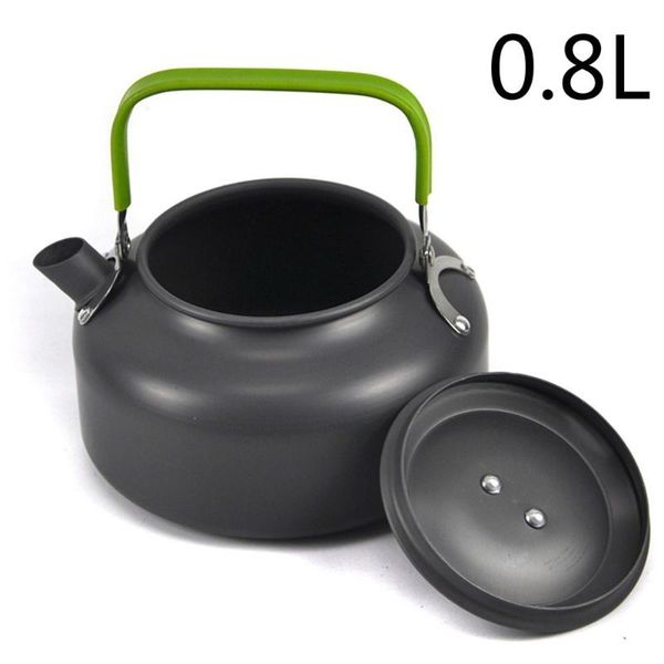 

0.8l camping hiking picnic teapot pot outdoor portable cookware mess kit carabiner camping cookware stove pot