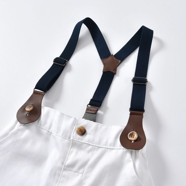 

infant baby boys gentleman bow tie t-shirt +shorts overalls clothes outfits baby boy clothes 2019 new, White