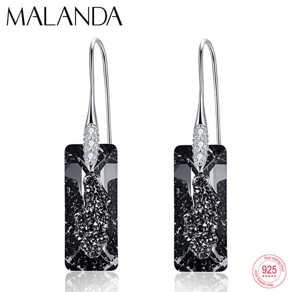 

crystals from swarovski growing crystal pendant drop earrings for women fashion sterling silver dangle earrings handmade jewelry