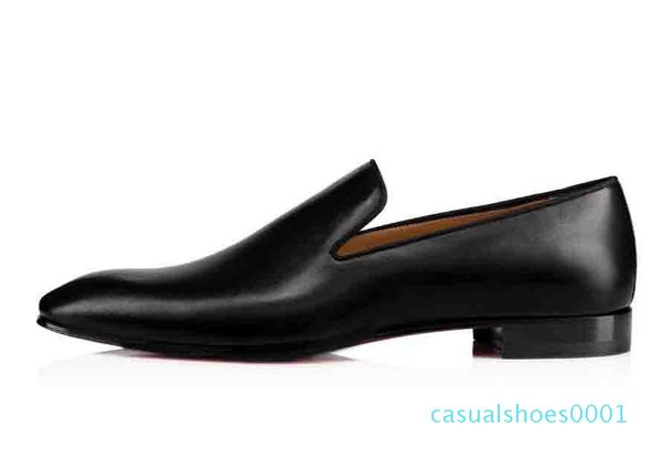 

men wedding shoes,party dress genuine leather red bottom loafers spikes flat shoes dandelion flat black brown men flat shoes c01