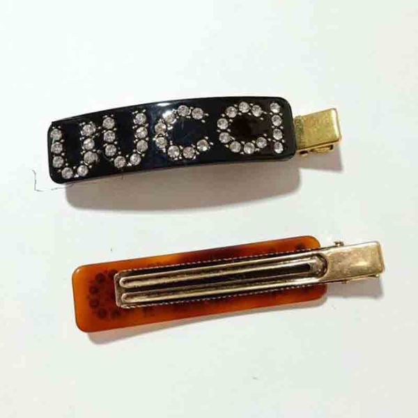 

New Fashion Clear Crystal Letters Barrettes Bobby Pins Black Brown Duck Clips For Women Girl Hair Clamps Clips Accessproes Jewelry