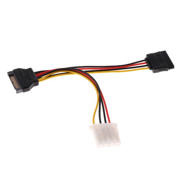 

15 pin sata male to 4 pin molex & sata female power supply cable connector