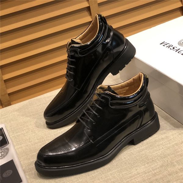 

fast shipping mens design shoes fashion classic retro high heel shoes everyday versatile fashion leather shoes loafers 39-45, Black