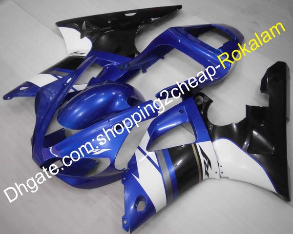 Faires de injeção YZF1000 00 01 YZF R1 para Yamaha 2000 YZF-R1 2001 YZFR1 Black White Blue Body Body Work Kit de justo (moldagem por injeção)