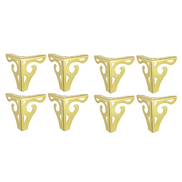 

8pcs hollow out metal furniture legs unfinished bun feet for cabinet sofa tv stand loveseat dresser gold 12cm