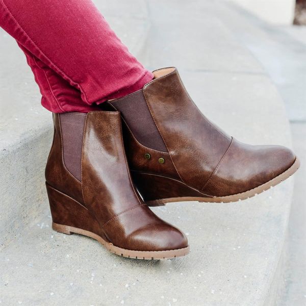 

monerffi leather ankle boots women boots fashion shoes elasticated patent pointed female shoes botas mujer low heel, Black