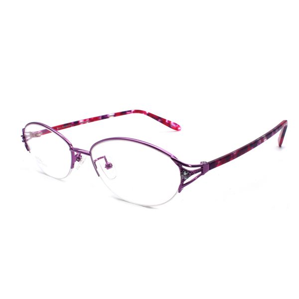 

reven jate 2534 half rimless eyeglasses frame optical prescription semi-rim glasses spectacle frame for women's eyewear female, Black