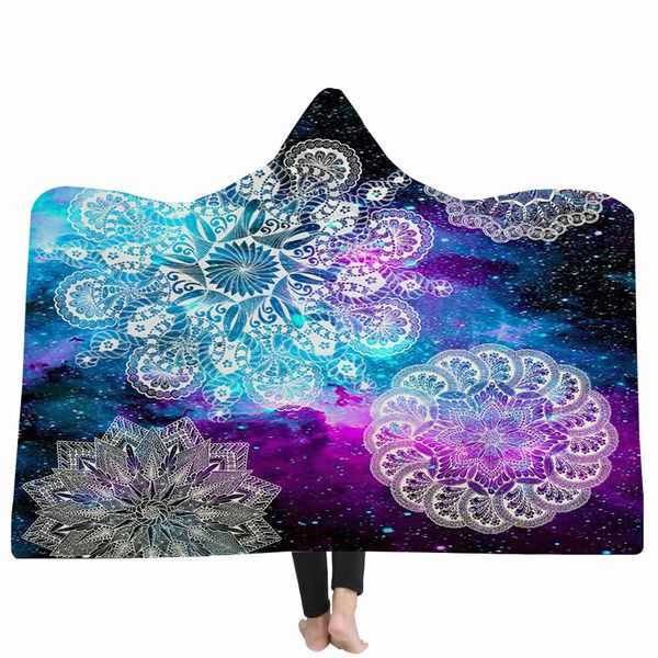 

whq warm hooded blanket fantasy geometric printed winter thick throw blanket soft modern coral fleece fabric manta con capucha