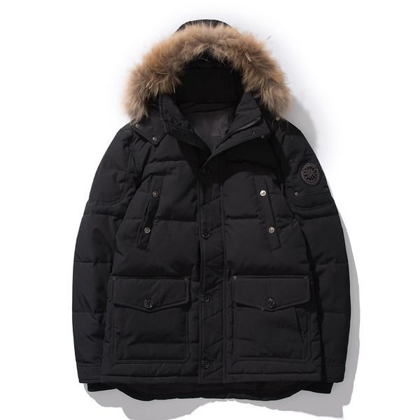 

3 colors mens winter jackets autumn winter loose thicken casual faux fur hooded jackets outwear warm winter coats thicken m-3xl, Black