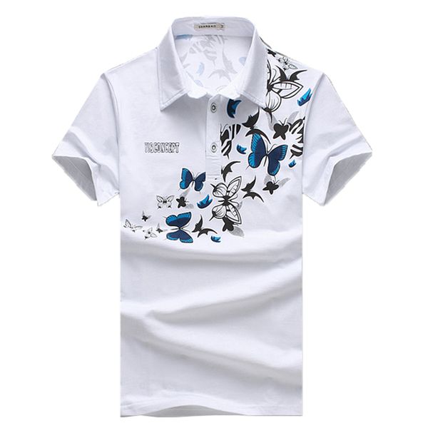 

2017 Men 'S Clothing Slim Fit Tops &Tees Male Summer Short -Sleeved Polo Shirt Men 'S Print V -Neck Brand Men Polos Size M -6xl