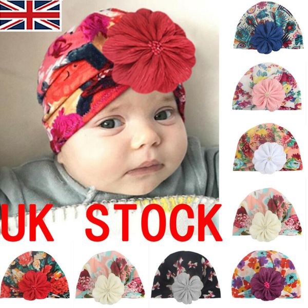 

Infant Baby Kids Girl Turban Flower Head Wrap Adjustable India Hat Cotton Cap Baby Floral Cute Hats