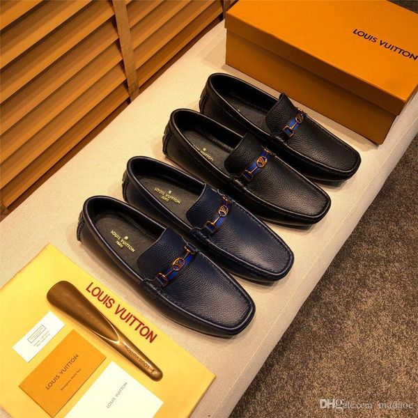 

19fw italian shoes casual brands slip on formal luxury shoes dress men loafers moccasins genuine leather driving shoes big size 46 bonsin, Black
