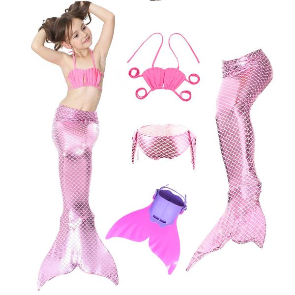 

kids mermaid swimsuit bikini girls mermaid tail with flipper swim child's wear split swimsuit tail clothing swimwear, Black;red