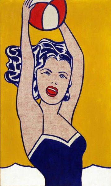

roy lichtenstein oil painting on canvas pop art girl with ball wall art home decor handpainted &hd print 191020