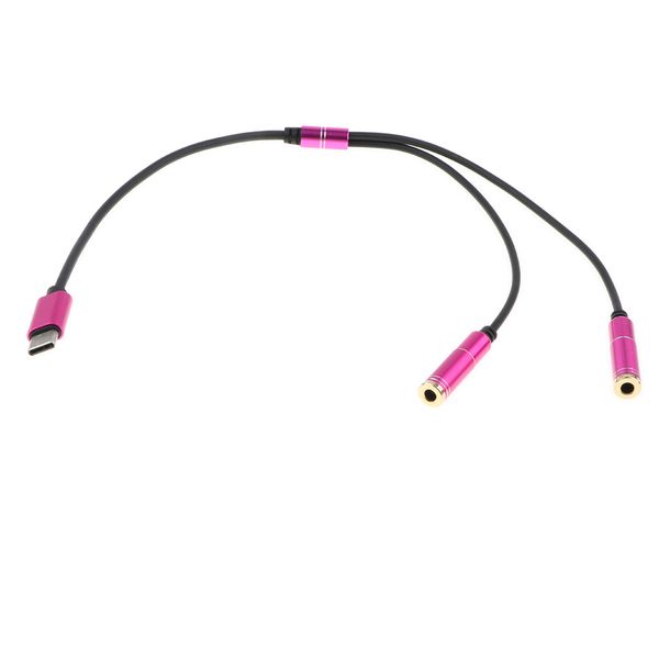 

usb type c 1 male to 2 female splitter stereo extension audio cable