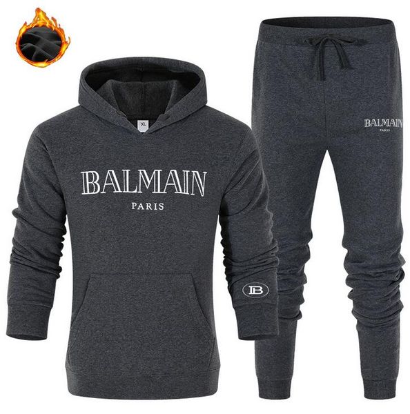 

mens tracksuit fashion designerss hoodies+pants 2 piece sets solid color outfit suits 2019 tracksuits for mens, Gray