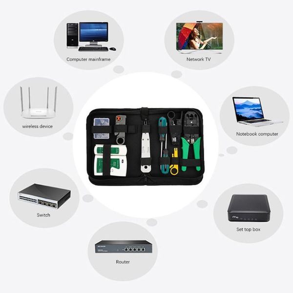 

12pcs/set network repair tool set cable stripping/pressing line/tangent pliers three functions stripping tangential pressing