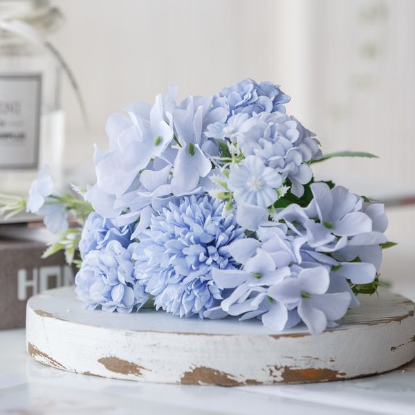 

decorative flowers & wreaths artificial hydrangea silk bouquet for decoration peony rose wedding home diy decor bridal hand flower