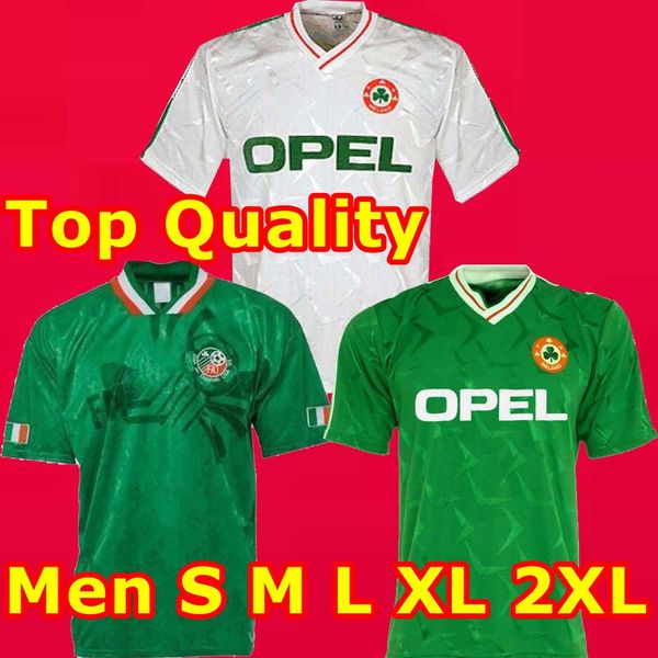 

thailand 1990 1992 1994 ireland retro soccer jersey football shirt republic of ireland national team jerseys 90 world cup kit green, Black;yellow
