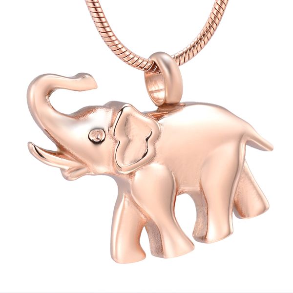 

lkj9743 rose gold color elephant stainless steel cremation pendant ashes holder keepsake jewelry for women gift necklace, Silver
