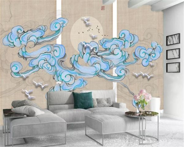 3d Modern Duvar kağıdı Yeni Çin tarzı muhteşem bulut resim Salon Yatak odası Arkaplan Duvar Dekorasyon Duvar Duvar Kağıdı