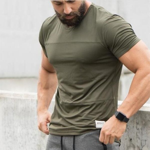 Neue Trend Casual T-shirt Gym Schwarz weiß Armee grün Atmungsaktive Männer T Shirt Kurzarm Hohe Qualität Männer kleidung Mit m-XXL2110