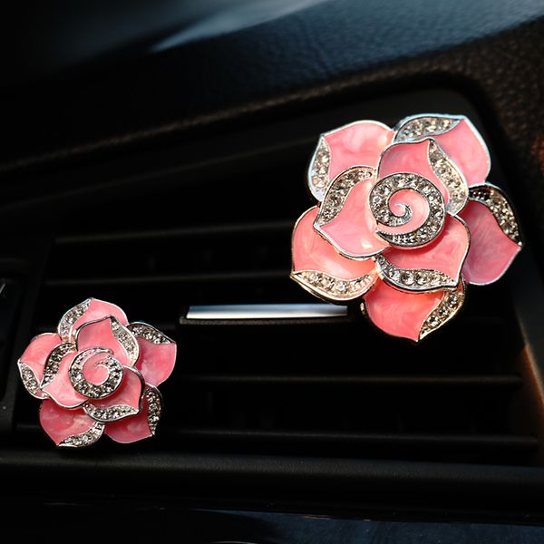 

2 pieces/lot car perfume air freshener clip diamond satellite flower car vent perfume air conditioner solid fragrance ornaments