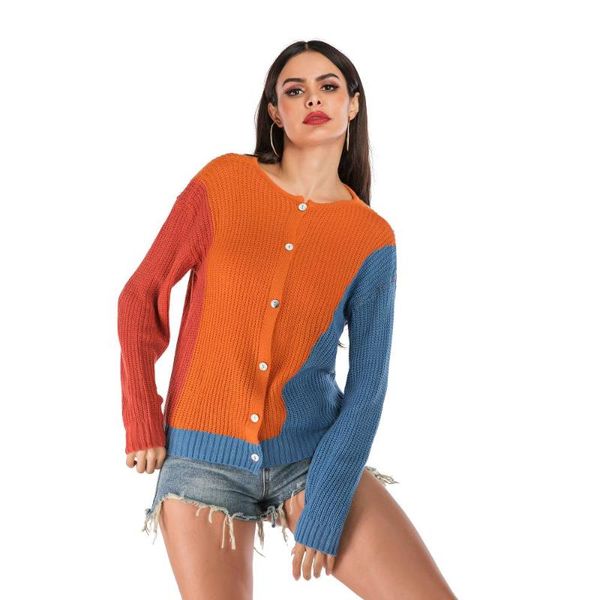 

наряд новое заклинание цвет полосатый кардиган свитер в европе и v-образным вырезом свободного вязания женский, White