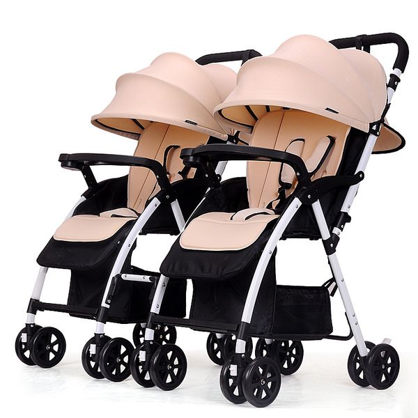 

twin baby stroller lightweight folding cart high high landscape suspension baby carriage adjustable four wheel stroller